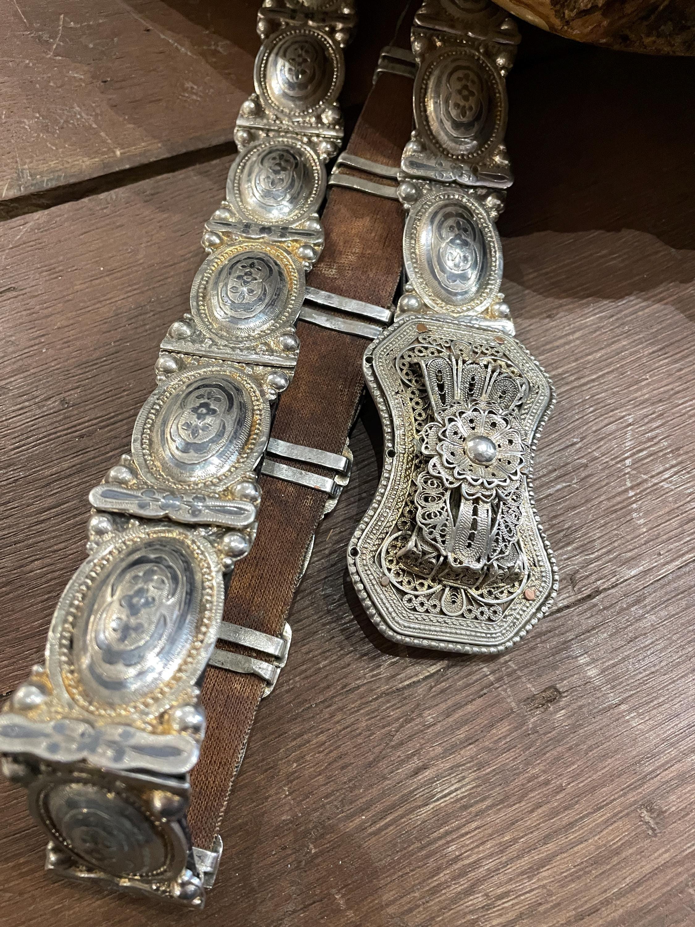 PC Antique Ottoman Silver Belt – Turkish Filigree Buckle 