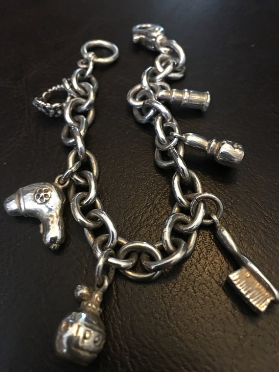 Bracelet ~ Sterling Silver Sweet 16 Charms, Heavy… - image 2