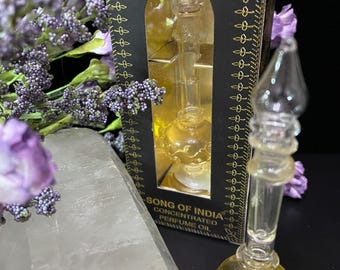 Vintage Lavender Perfume Oil, Hand-Blown Glass Bottle, Vintage Perfume Oil from India India, 5ml