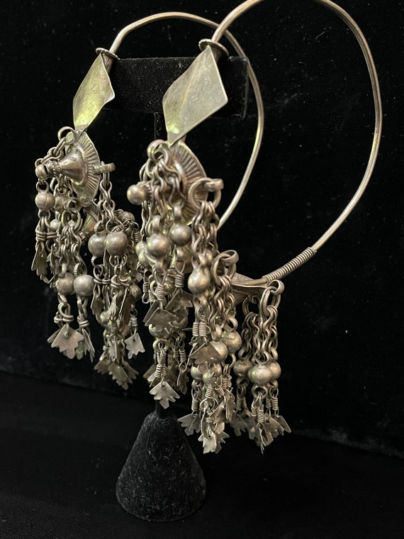 Tribal Earrings Extraordinary Hoop, Dangle Drop. … - image 2