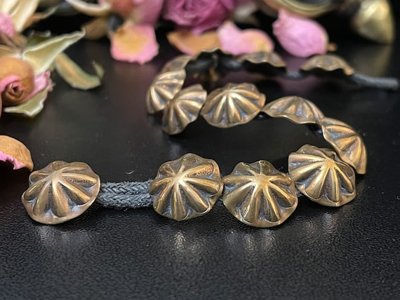 Handmade Copper Concho Bracelet, Stamped Metal, T… - image 1