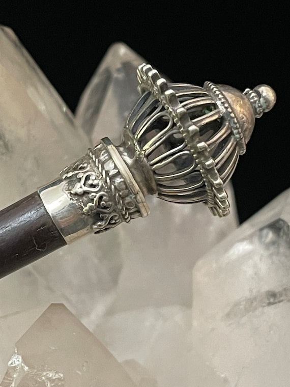 NAGUAL STERLING HAIR STIK Navajo Sterling 3 1/2 main image 2