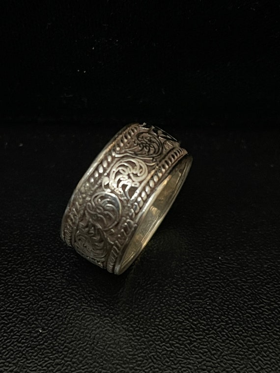 Unisex Sterling Silver Tibetan Ring, Handcrafted … - image 2