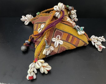 Vintage Banjara Textile Bag: Embroidered Indian Boho Amulet