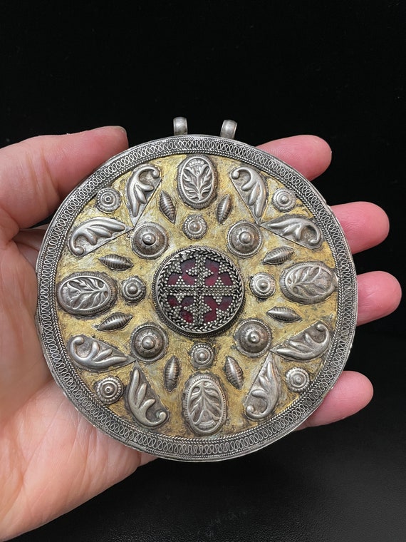 Antique Turkmen old silver amulet, Tribal Talisma… - image 6