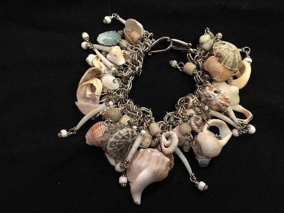 Bracelet Sea Shells Charms of the Ocean. the Ocean Stirs the - Etsy