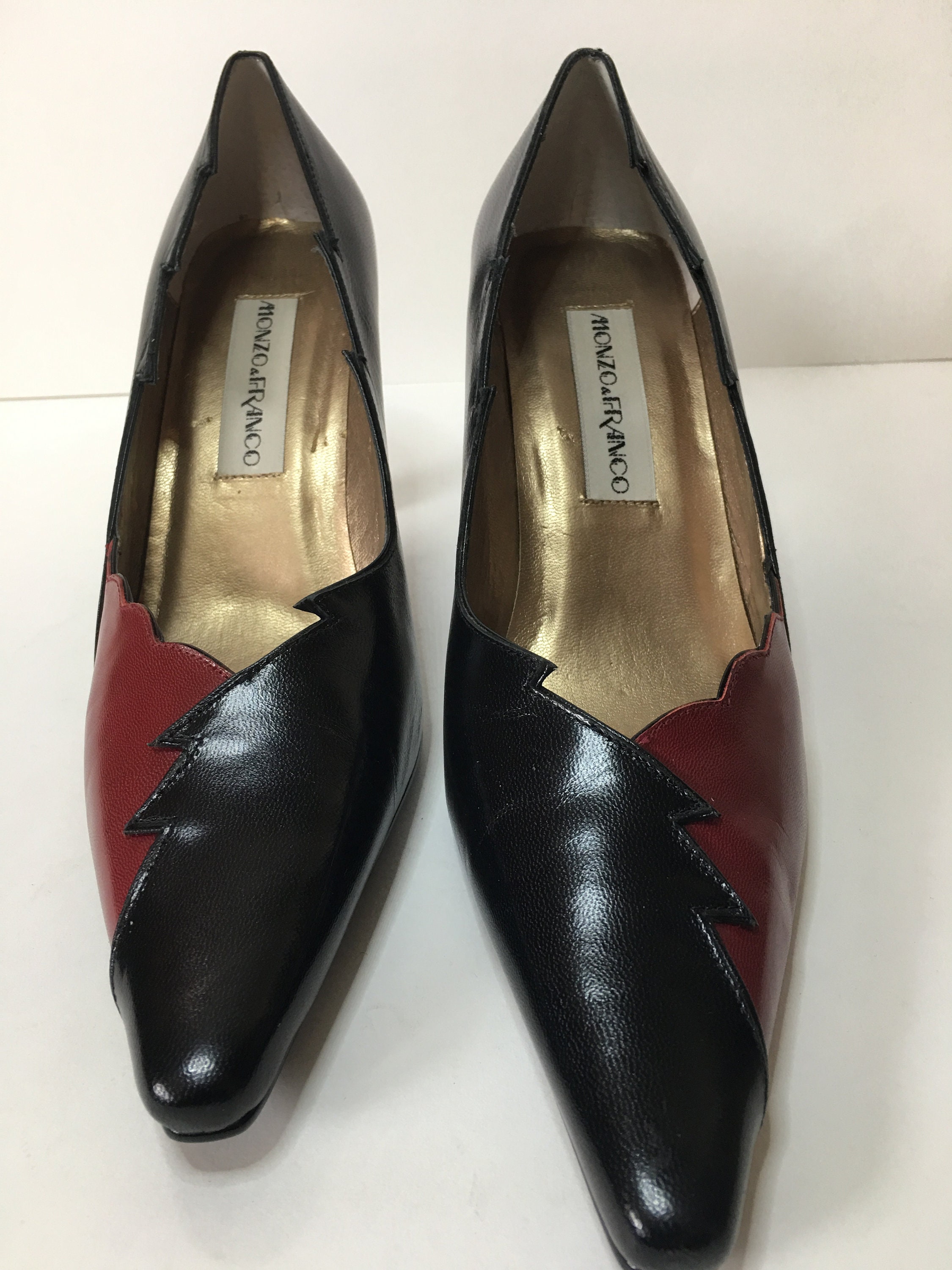Shoes Monzo Franco Elvira Mistress of the Dark Classic Sleek Glide Along in These Fantastic Heels. Leather Top. Etsy