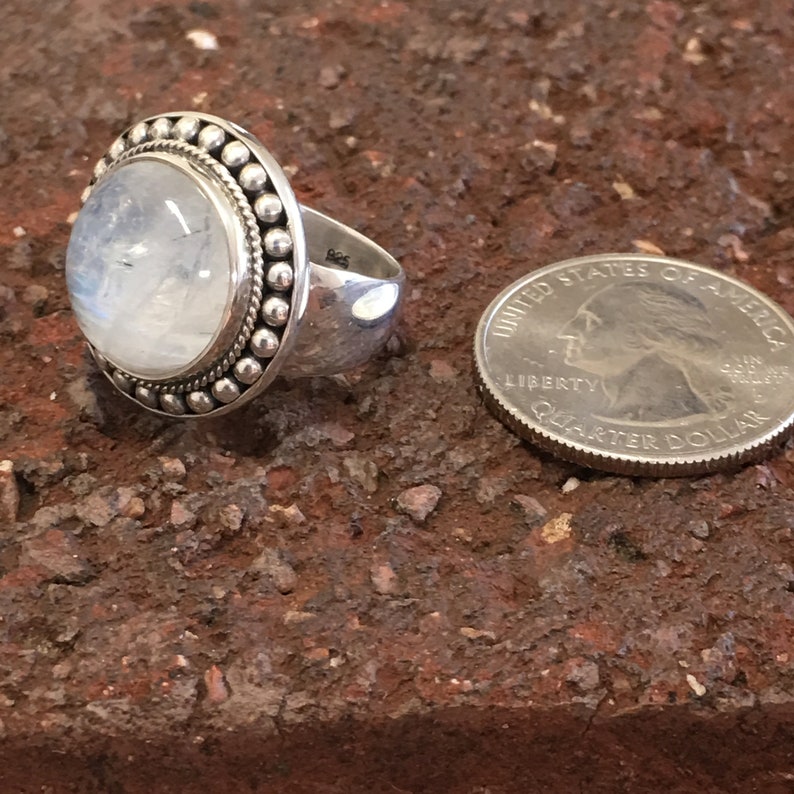 Ring Blue Flash Moonstone Prismatic Variety Also Known as Etsy