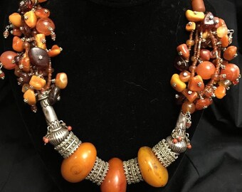 Necklace ~  Copal, Tribal Style, Butterscotch, Carnelian... Artist: Teresa Bradford-Cole