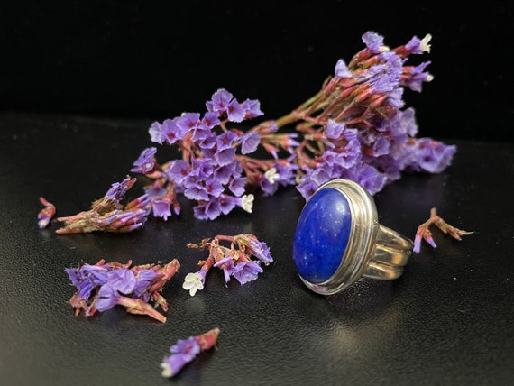 Lapis Lazuli Ring, Classic Wonderful Modern Triba… - image 3