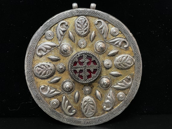 Antique Turkmen old silver amulet, Tribal Talisma… - image 1