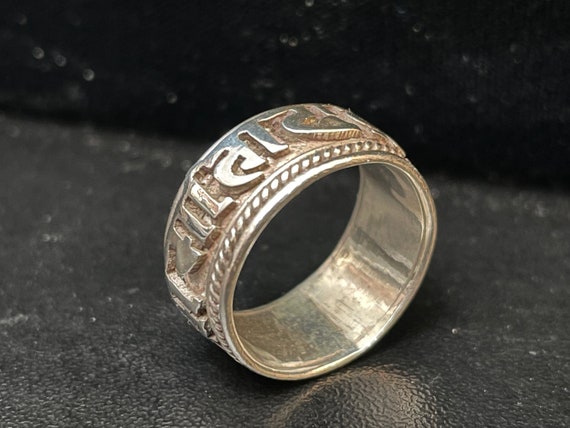Unisex Sterling Silver Tibetan Ring, Handcrafted … - image 4