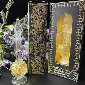 Sandalwood Perfume Oil – Song of India, Hand-Blown Glass Bottle (5ml) image 1