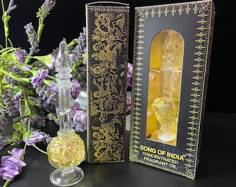 Sandalwood Perfume Oil – Song of India, Hand-Blown Glass Bottle (5ml)