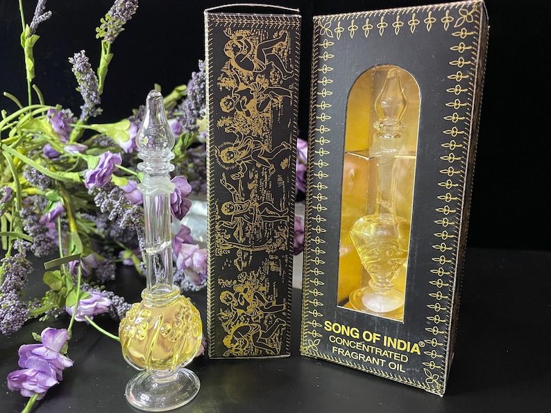 Sandalwood Perfume Oil – Song of India, Hand-Blown Glass Bottle (5ml) image 1