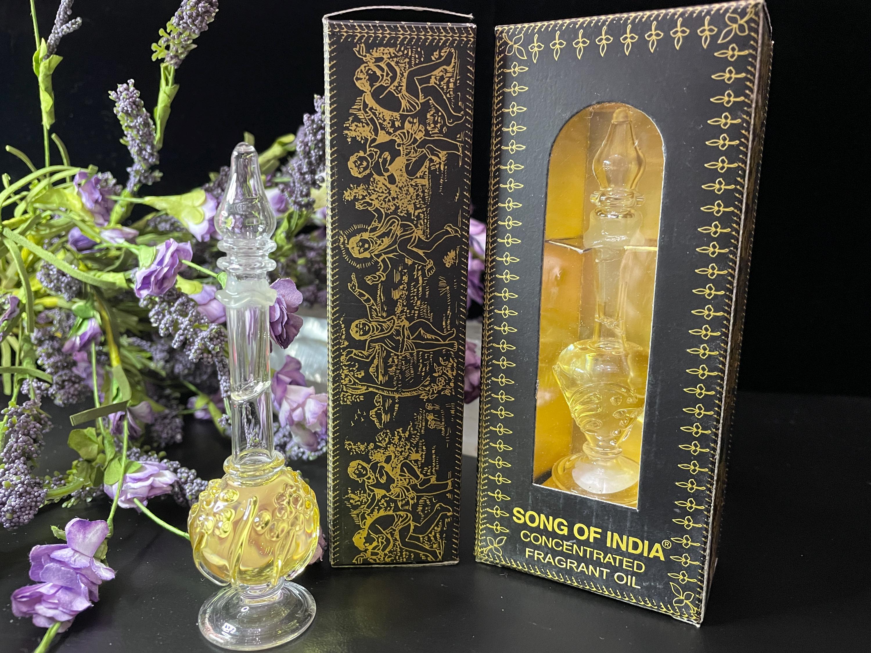 Sandalwood Perfume Oil – Song of India, Hand-blown Glass Bottle