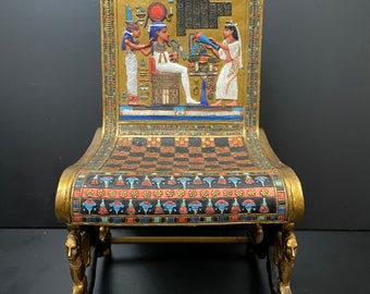 Vintage 2002 Minature King Tu't Thorn/Chair Replica 18th Dynasty, reign of Tutankhamun,  1332-1323 BC. Made of resin