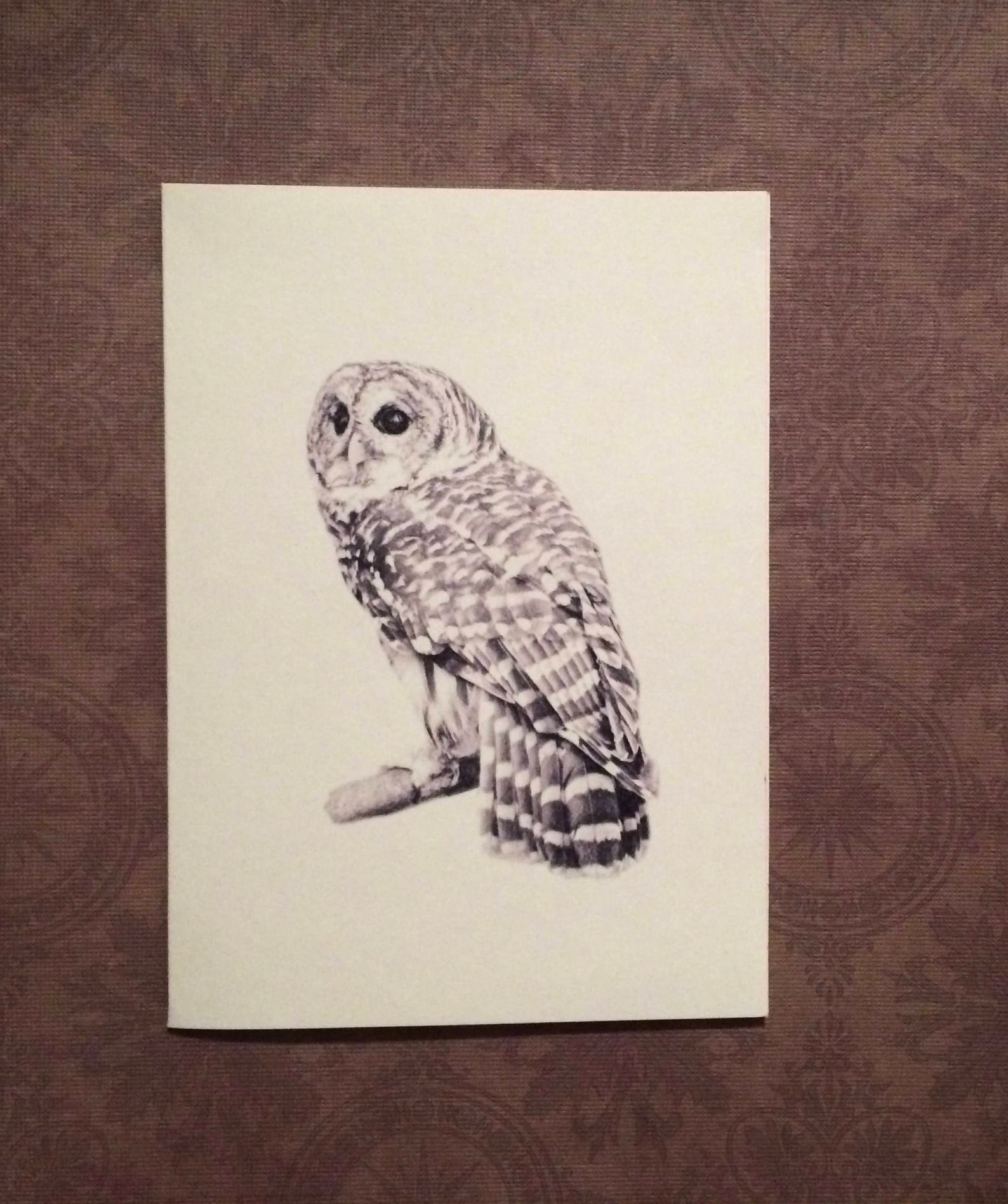 set-of-12-handmade-blank-owl-bird-print-note-cards-snowy-etsy