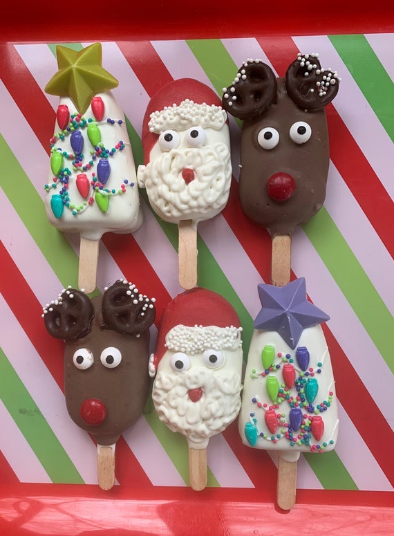 Celebrate It Cake Pop Mold Christmas Theme Snowman Santa Hat Tree Gift Stocking for sale online