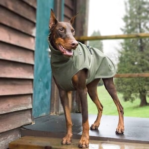 Manteaux pour chien sur mesure pour toutes les races - Manteau d'hiver imperméable et coupe-vent pour chien - Manteau pour chien avec extérieur en softshell et intérieur en polaire