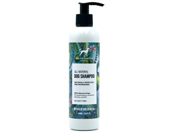 All natural DOG SHAMPOO for all coat types with Aloe and Olive oil, naturally effective and nourishing - 250ml/8.5 oz