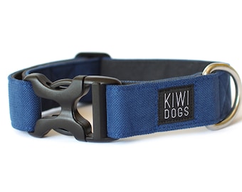 Skipper ADVENTURE Collar de perro de hebilla ligera azul - collar de perro ligero deportivo azul con harware de plástico