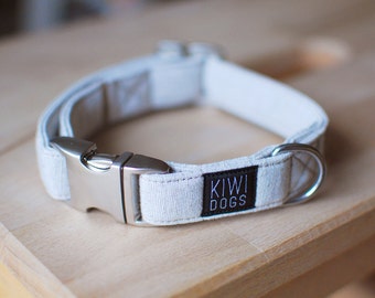 dog collar - buckle dog collar - natural, boho, trendy, metropolitan, city, street NATURAL STRIPE dog collar