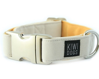 White & Sand Dog Collar: Sporty Minimalist Design