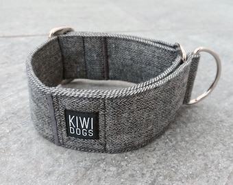 dog collar - martingale / Herringbone METROPOLITAN collar / greyhound, whippet, italian greyhound collar