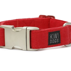 dog collar buckle dog collar linen, soft, natural CHILLI dog collar with aluminum buckle image 1