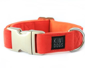 Red/Orange Dog Collar – Sporty, Soft, Durable with Aluminum Buckle