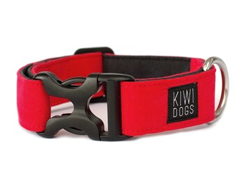 Base Jumper ADVENTURE Light buckle dog collar - red sporty lightweight dog collar with plastic harware