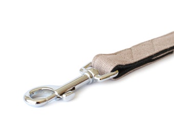 dog leash - linen, soft, natural GINGER dog leash with cotton webbing