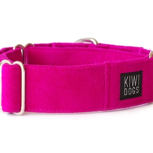 dog collar - PINK martingale dog collar - minimalistic, durable, lightweight dog collar, greyhound dog collar