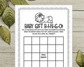 Instant BABY GIFT BINGO Printable Baby Shower Game Bingo Baby Shower Baby Girl Shower Activity Instant Download