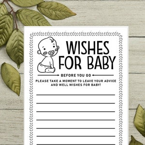 INSTANT 'Deseos para el bebé' imprimible bebé consejo sin saber que o tarjeta de deseo 5x7 fiesta imprimible bebé primer cumpleaños bebé ducha bebé tarjeta de deseo