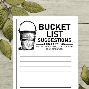 Suggerimenti immediati per la lista dei desideri, carta stampabile per la lista dei desideri, carta stampabile per feste in bianco e nero, avventura, nota, idea o piano, lista dei desideri