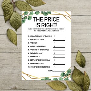 The Price is Right Printable Baby Shower Game The Price is Right Baby Shower Baby Shower Ideas Printable Baby Shower Activities