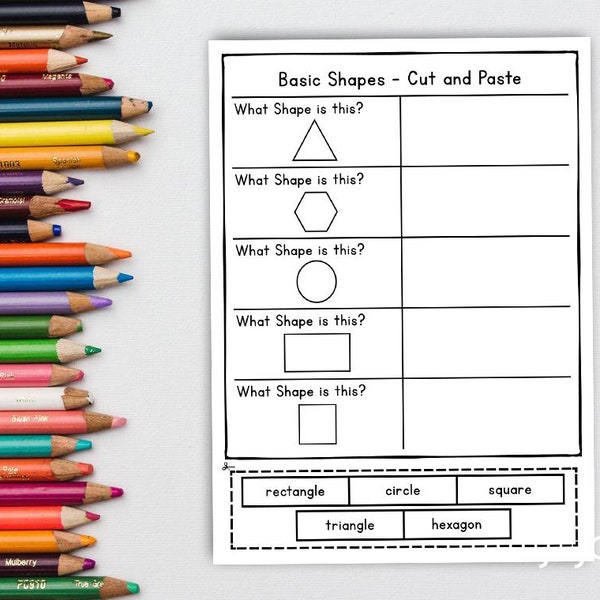 Basic Shapes Printable Shape Worksheets 2D Shapes Practice Learn Shapes Home School Worksheet Back To School