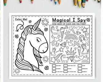 I Spy Coloring Page Etsy