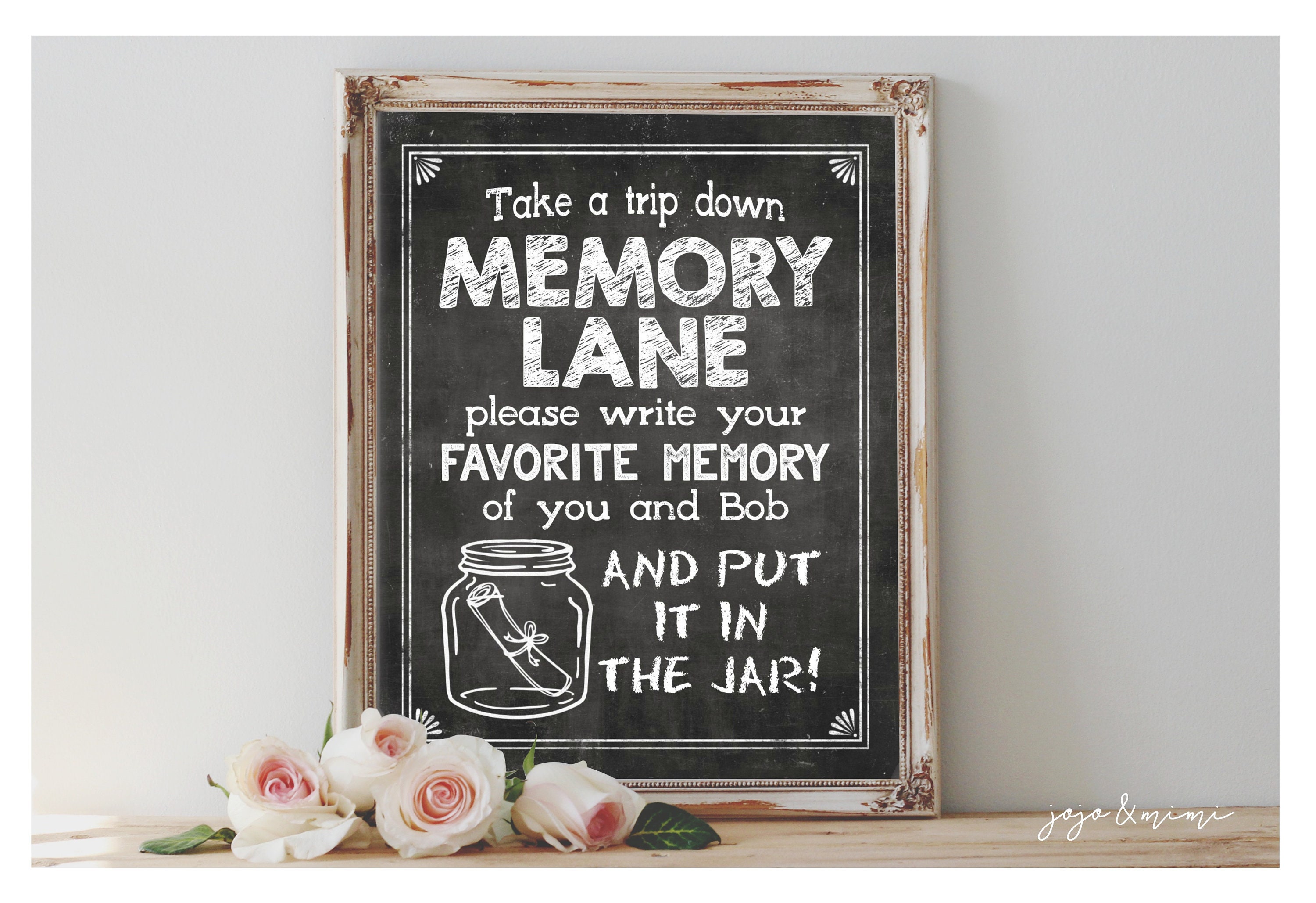 Personalized MEMORY LANE Printable Digital Chalkboard Leave Etsy