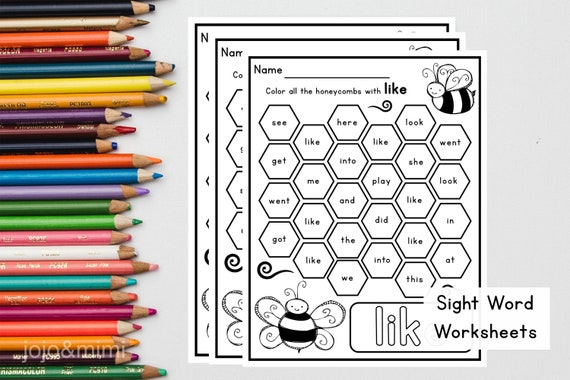 Sight Word Worksheets Printable Sight Word Practice Busy Bee Sight Words Find Practive Reading Home School Worksheet