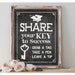 Instant 'share Your Key to Success' Printable Graduation Party Decor Chalkboard Sign Graduation ...