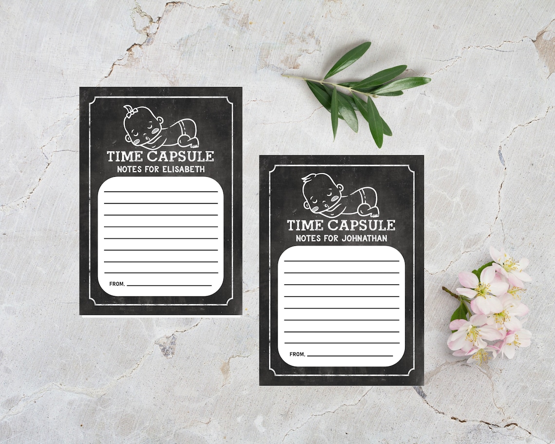 Personalized TIME CAPSULE Printable Baby Shower Time Capsule Etsy