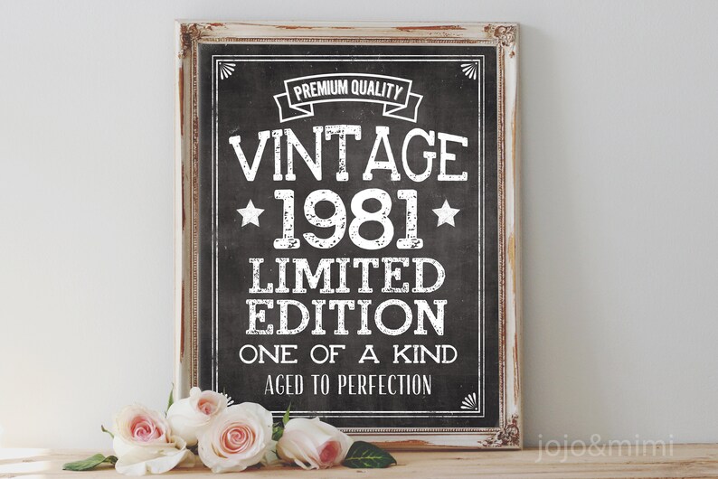 Download Instant VINTAGE 1981 Limited Edition Aged to Perfection | Etsy