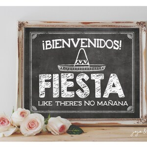 Instant 'BIENVENIDOS Fiesta Like There's No Manana' Printable Welcome ...