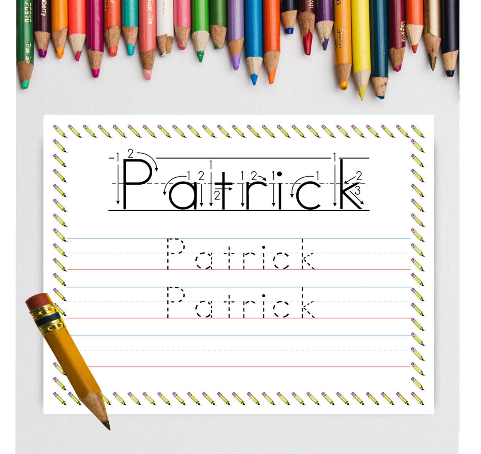 Kids First Name Tracing Worksheet Personalized Writing First - Etsy