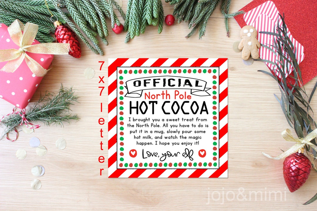Hot Cocoa BOMB Elf Hot Cocoa Letter 7x7 Square Printable Letter