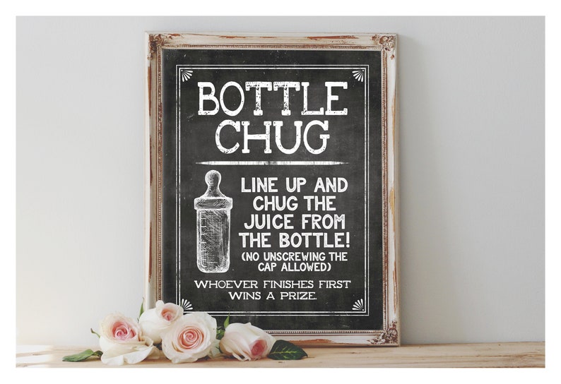 Instant Bottle Chug Printable 8x10 11x14 Sign Baby Etsy