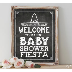 Personalisiertes Willkommen BABY SHOWER FIESTA Baby Shower Welcome Sign Printable Party Zeichen Fiesta-Baby Shower Partydekorationen